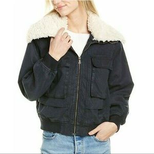 Young, Fabulous & Broke Earhart Removable Faux Sherpa Collar Jacket
